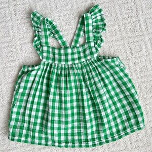 NWOT Old Navy Green Gingham Girls Top - 5T